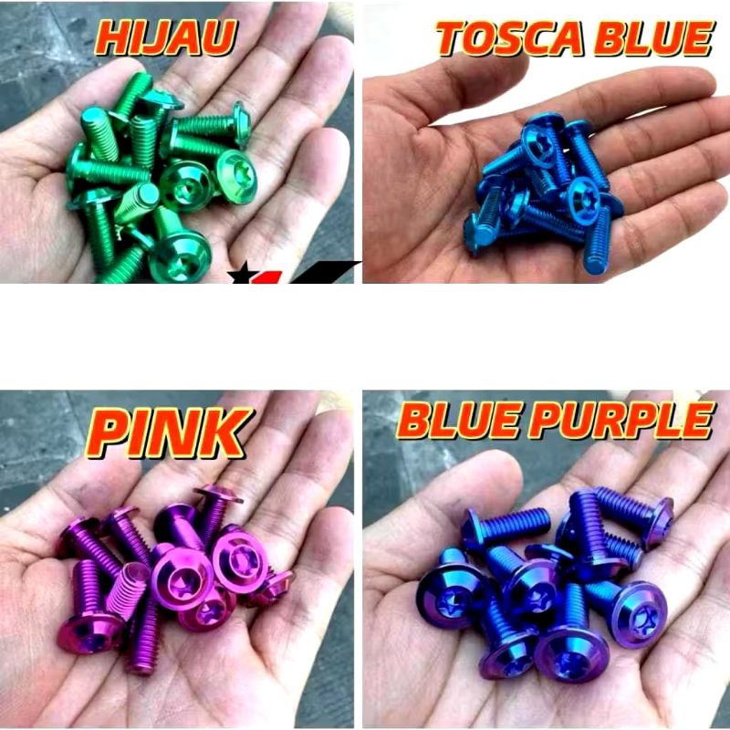 [GSC MOTOR SPAREPART] {PTITANIUM ORI} 1PC BAUT DISC TITANIUM VIETNAM 8X25 UNIVERSAL BAUT PIRING CAKR