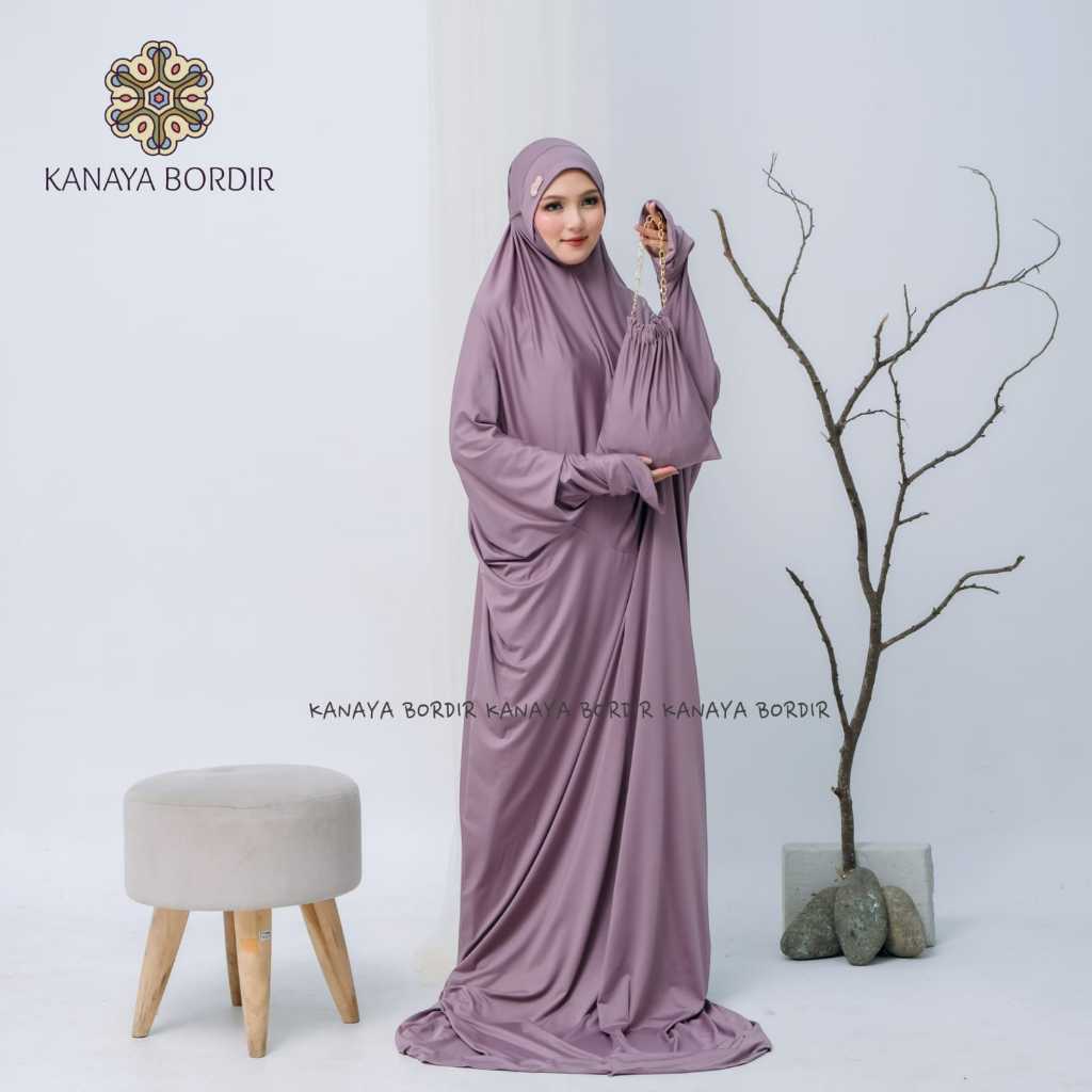 Mukena Terusan Lajuran Dewasa Bahan Jersey Premium Mukena Lajuran Bahan Adem