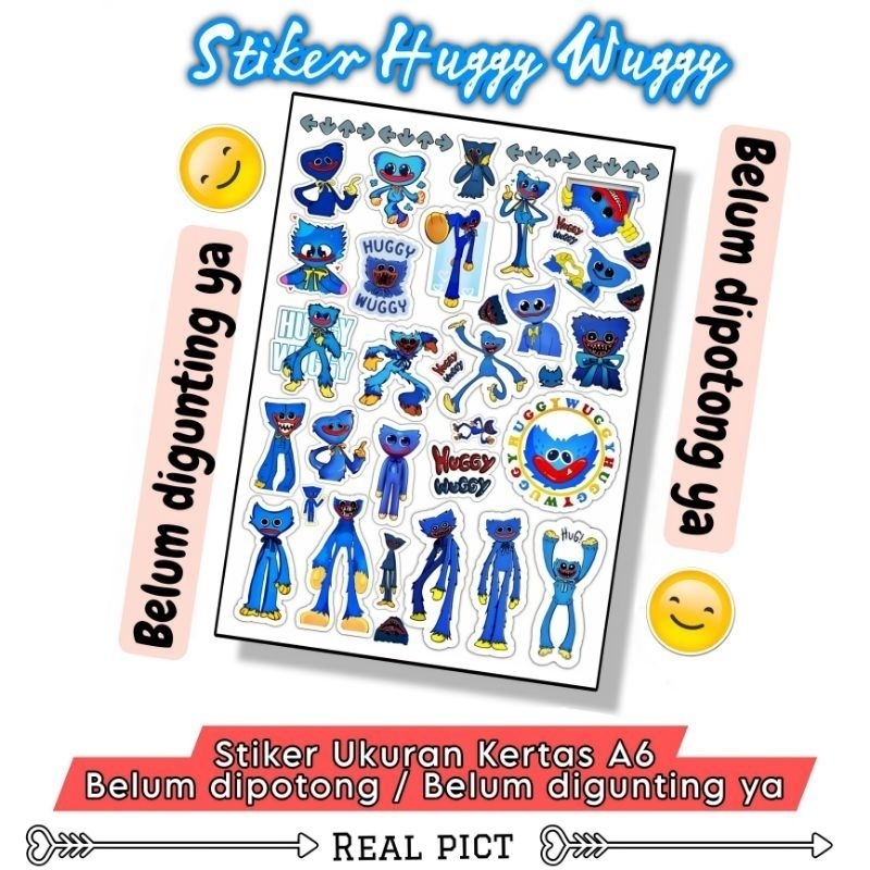 

STIKER HUGGY WUGGY BELUM DIPOTONG YAA.. / STIKER BELUM DIPOTONG BAHAN VINYL UKURAN A6 / STICKER / STIKER KARAKTER LUCU
