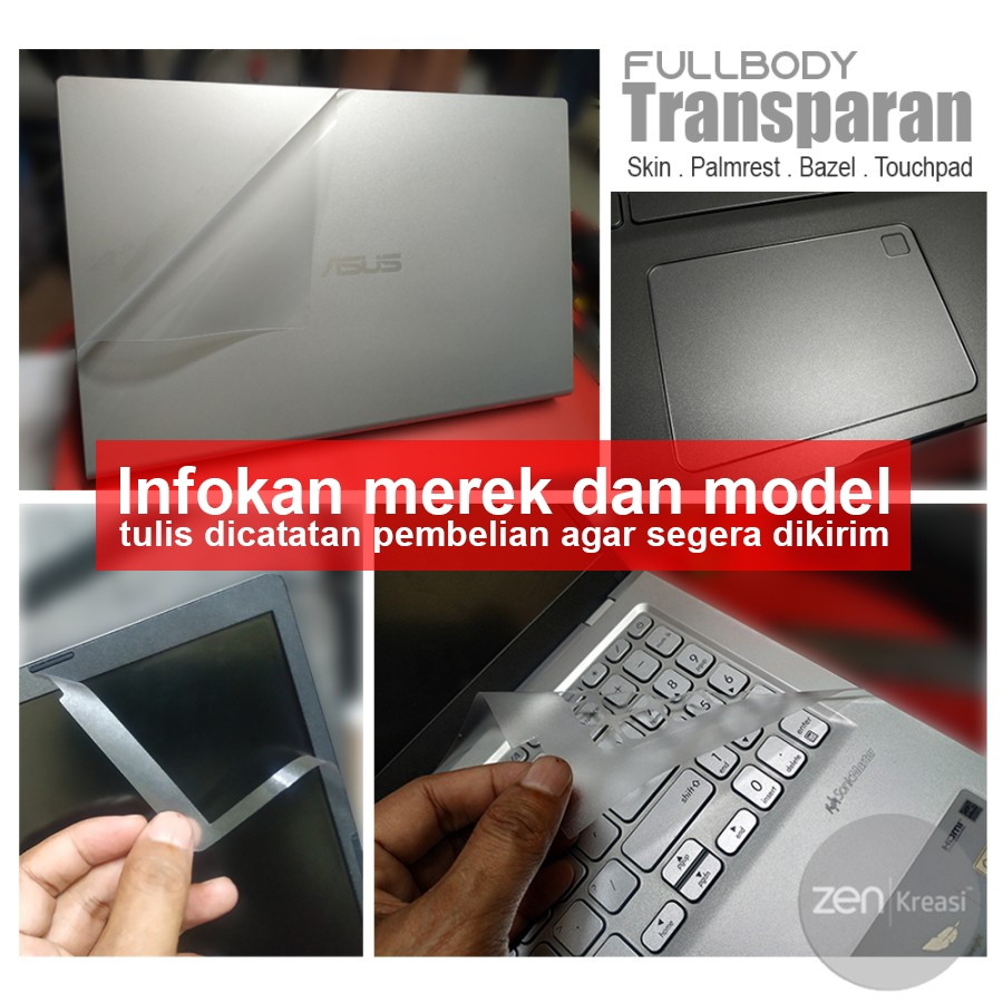 Garskin Laptop Transparan | Garskin Laptop Bening | Stiker Laptop Bening | Sticker Laptop Transparan