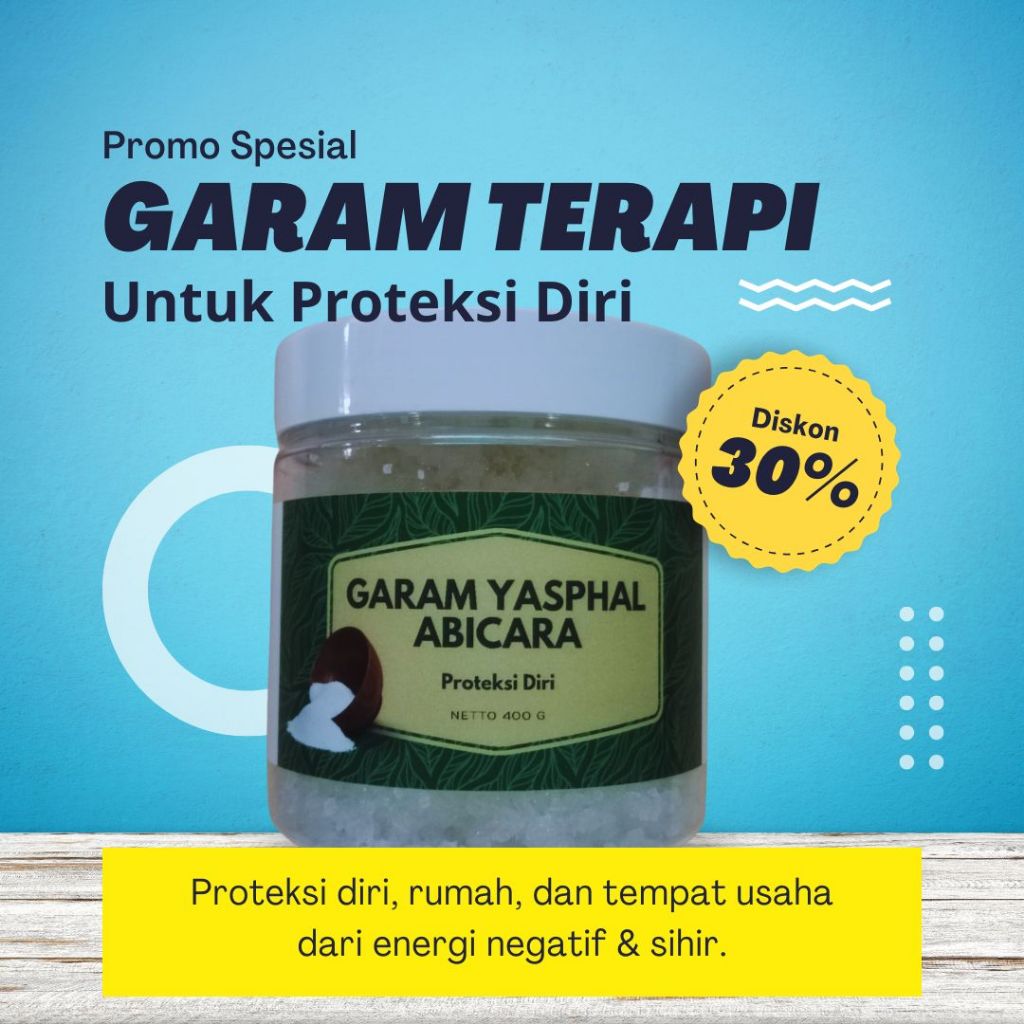 

GARAM YASPHAL ABICARA, Garam Terapi Proteksi Diri — Pelindung Aura Rumah, Kantor, Usaha — Anti Energi Negatif — 400g