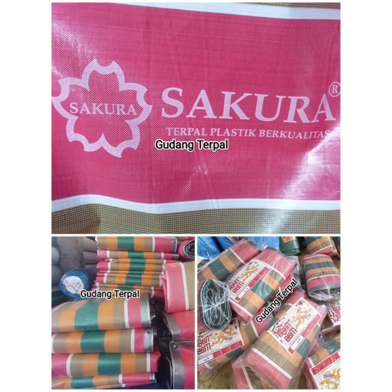 Terpal A20 Tebal Sakura Salur/pelangi Grade A Siap Pakai