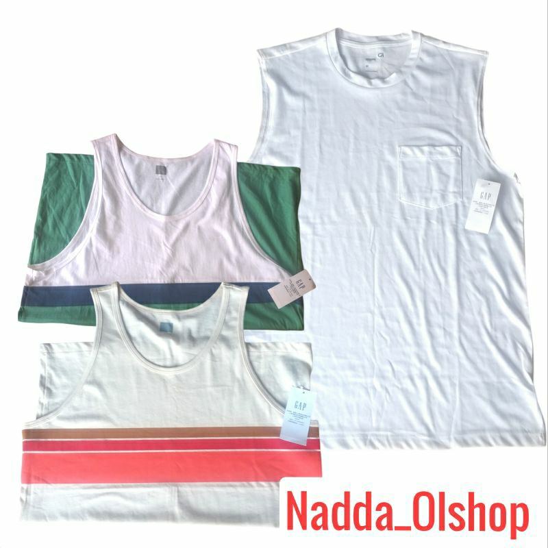 Kaos Singlet Pria olahraga fitnes Gym GAP Original