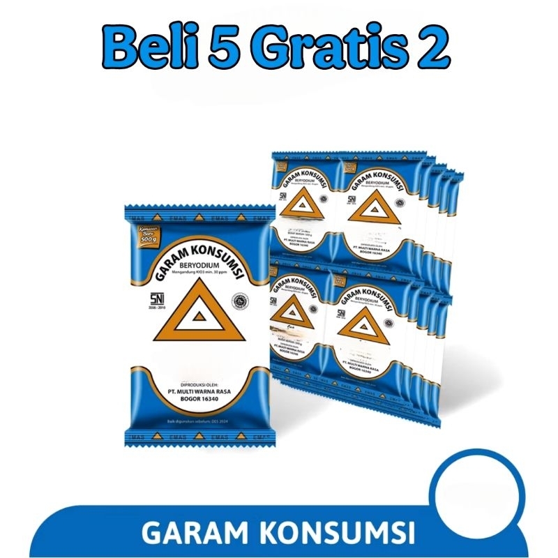 

(Promo Beli 5 gratis 2) Garam Masak Beryodium - Garam Halus Dapur