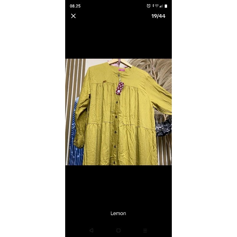 Preloved gamis rayon warna kuning lemon