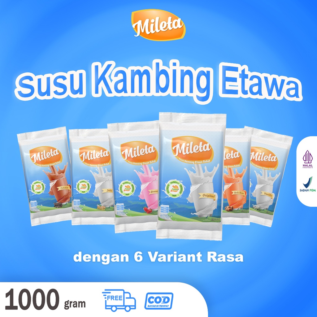 

Susu Kambing Etawa MILETA 1000gr – Untuk Daya Tahan Tubuh & Kesehatan Keluarga