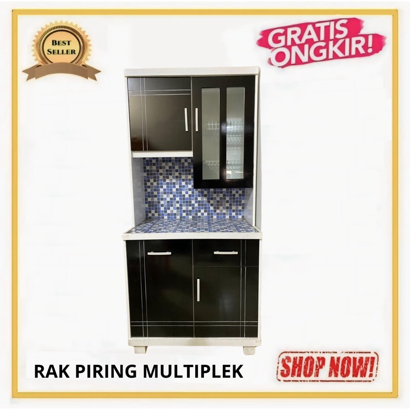 Rak Piring 3 dan 2  Pintu Rak Dapur Kayu Terlaris Cirebon Indramayu Kuningan Tegal Pekalongan Pemala