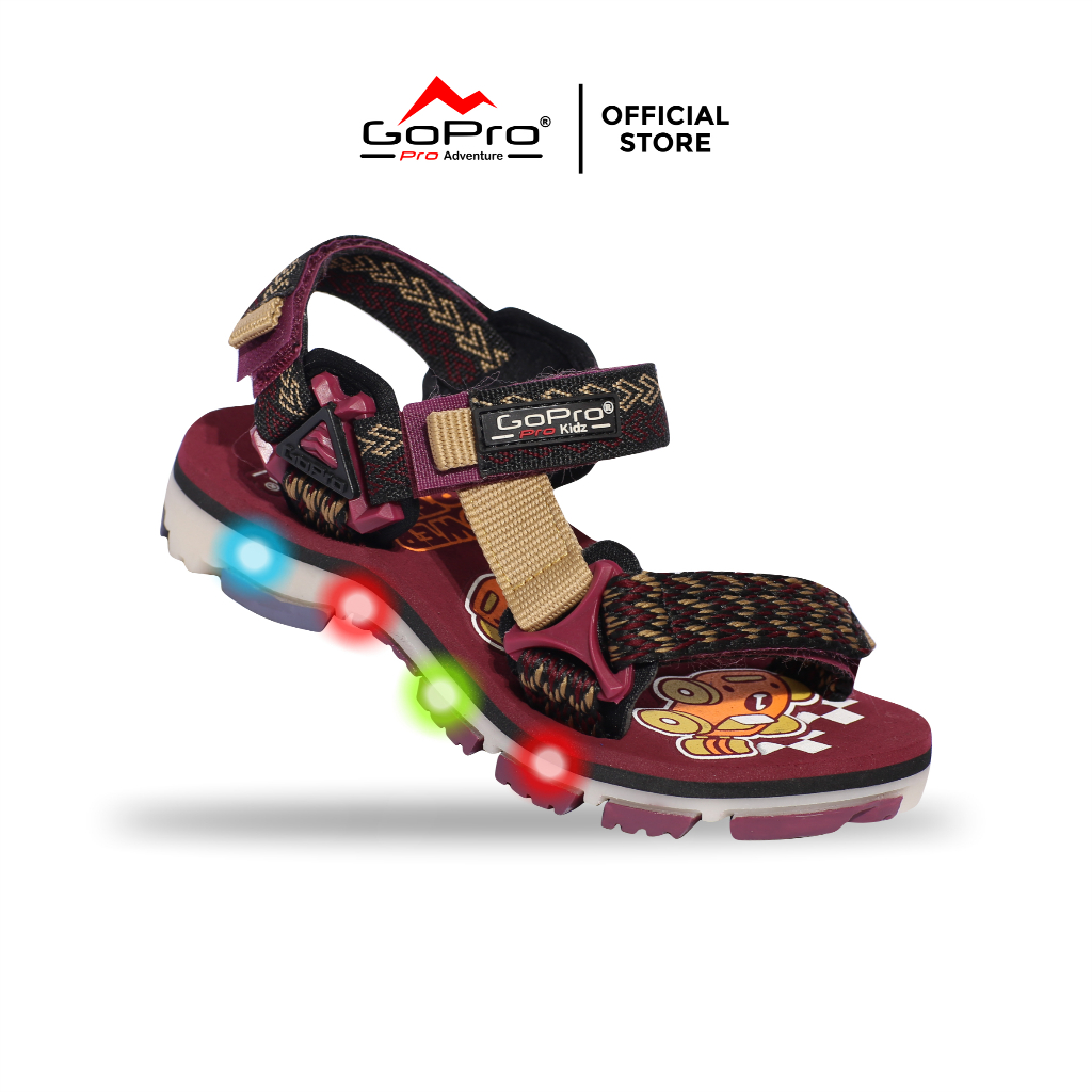 GoPro Adventure Aramco/Eagle LM GC - Sandal Gunung LED Anak Anti Slip, Nyaman & Keren | Size 28-32