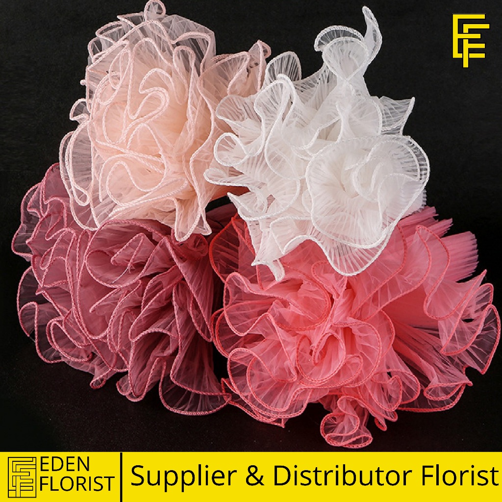 

EdenFlorist Korean Lace Mesh Mermaid Tile Wrapping Flower Wavy Keriting Buket Bouquet Bunga / Renda Wrapping COD KB6265