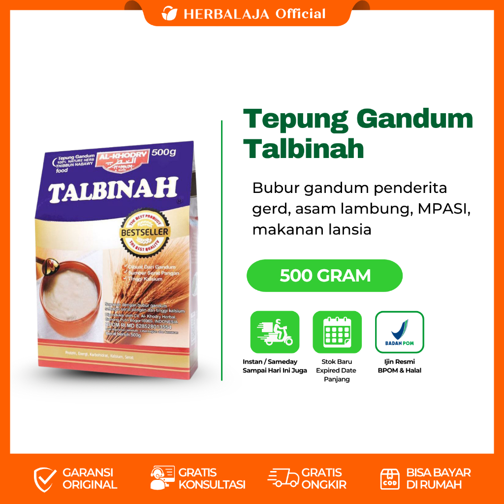 

Tepung Gandum Talbinah Original 500 Gram Makanan Untuk Asam Lambung Gerd Maag MPASI