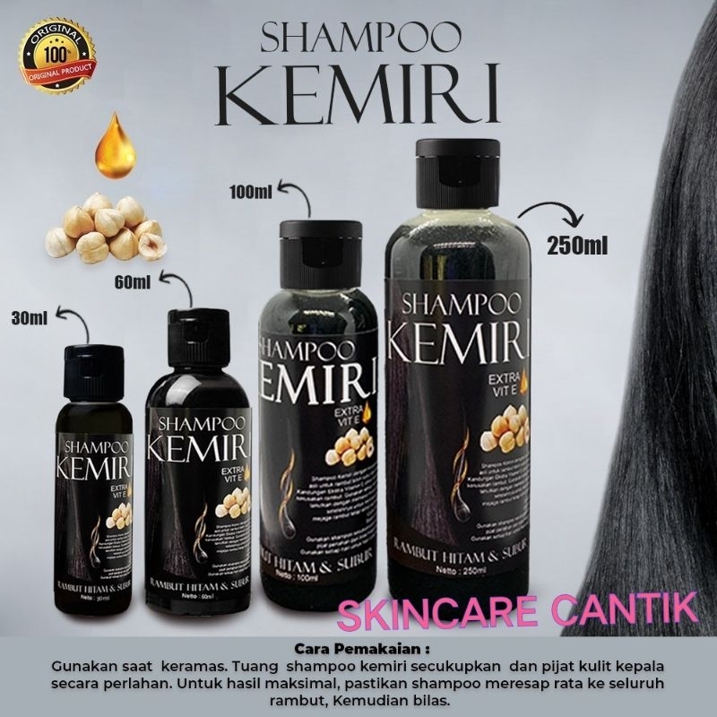 shampoo kemiri bakar murni rambut pekat hitam tebal/shampoo kemiri