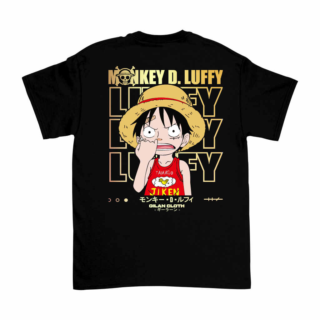 Gilan T Shirt Kaos Baju Distro Anak Gambar One Piece Monkey D. Luffy Ngupil Kids V3 Anime