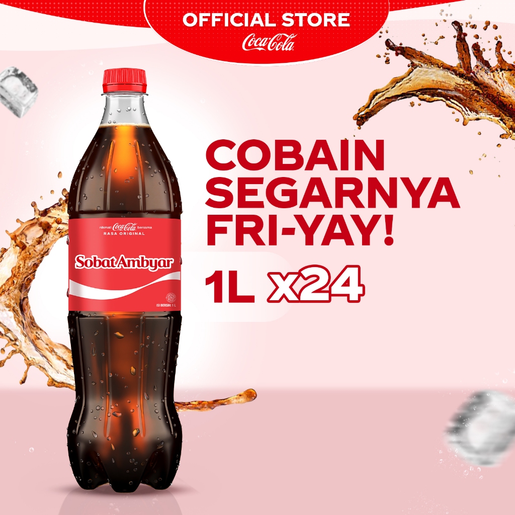 

Coca-Cola Minuman Soda Original - Botol 1L x 24pcs