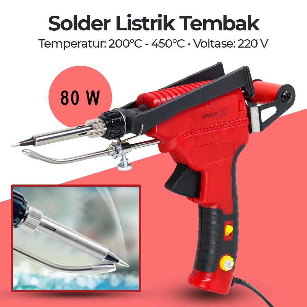 Solder Listrik Tembak Tin Gun Temperature 60w-80w Mesin Las Listrik Low Watt