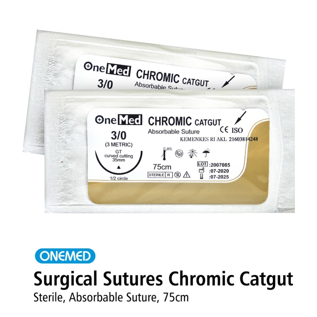 Benang Catgut Chromic 3/0 OneMed Eceran