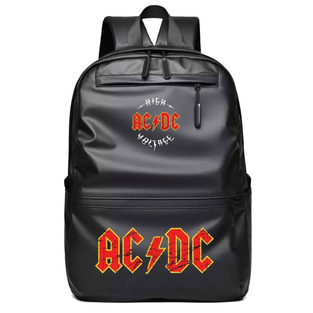 Yinyanks Tas ransel Ynyks Acdc Red Logo Backpack Distro gendong pria wanita sekolah waterproof Kulit