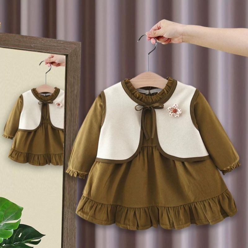 Dress Import Dress Anak Perempuan Model Rompi Elegan