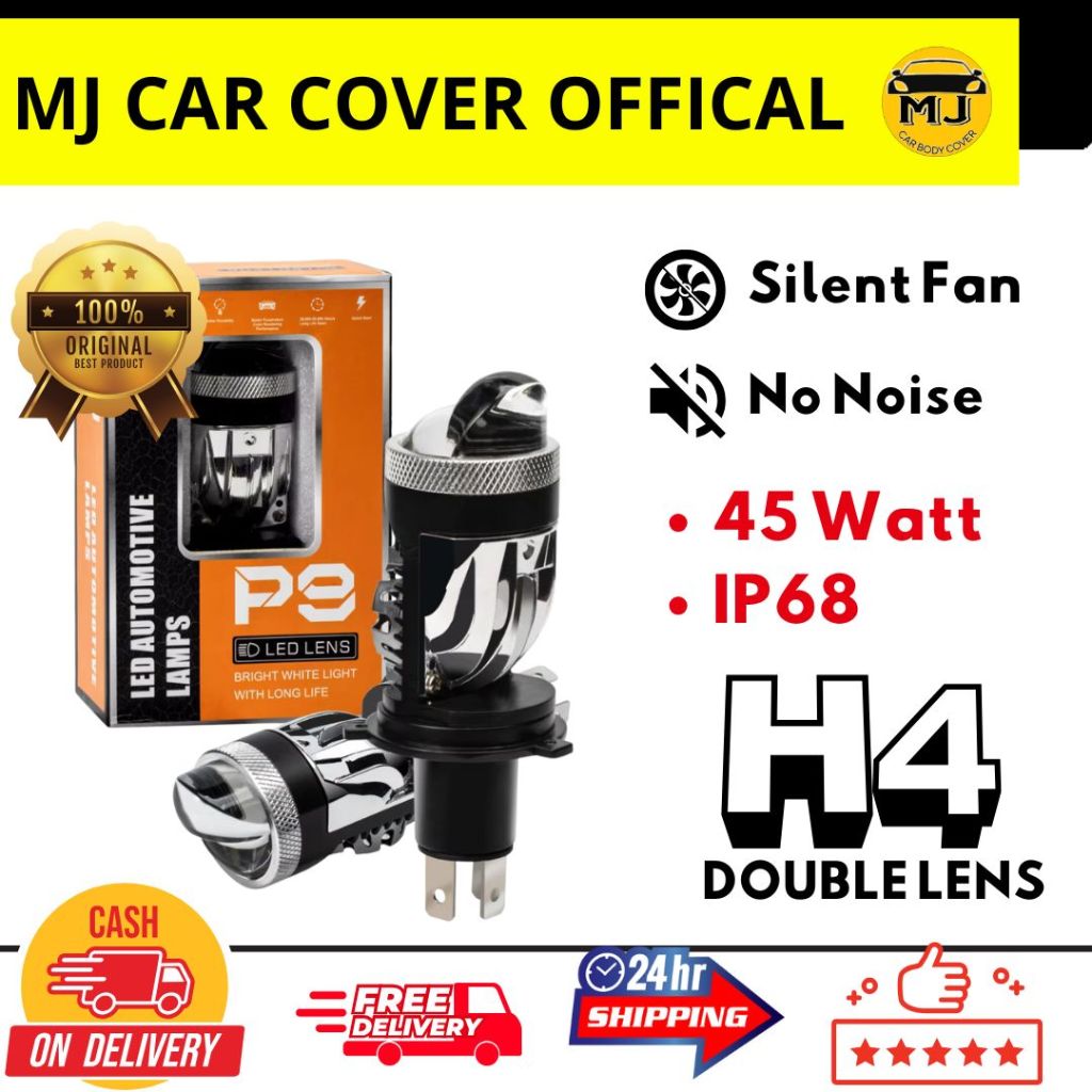 P9 Biled Projector H4 PNP Motor Mobil 45Watt 6000K