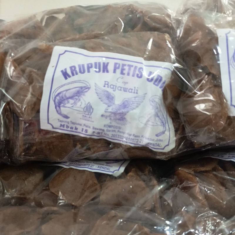 

Krupuk Petis Udang 250gr cap Rajawali Mbak Is