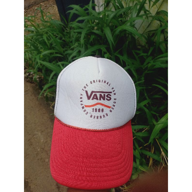 Topi Vans Vintage skateboard black red retro original otto
