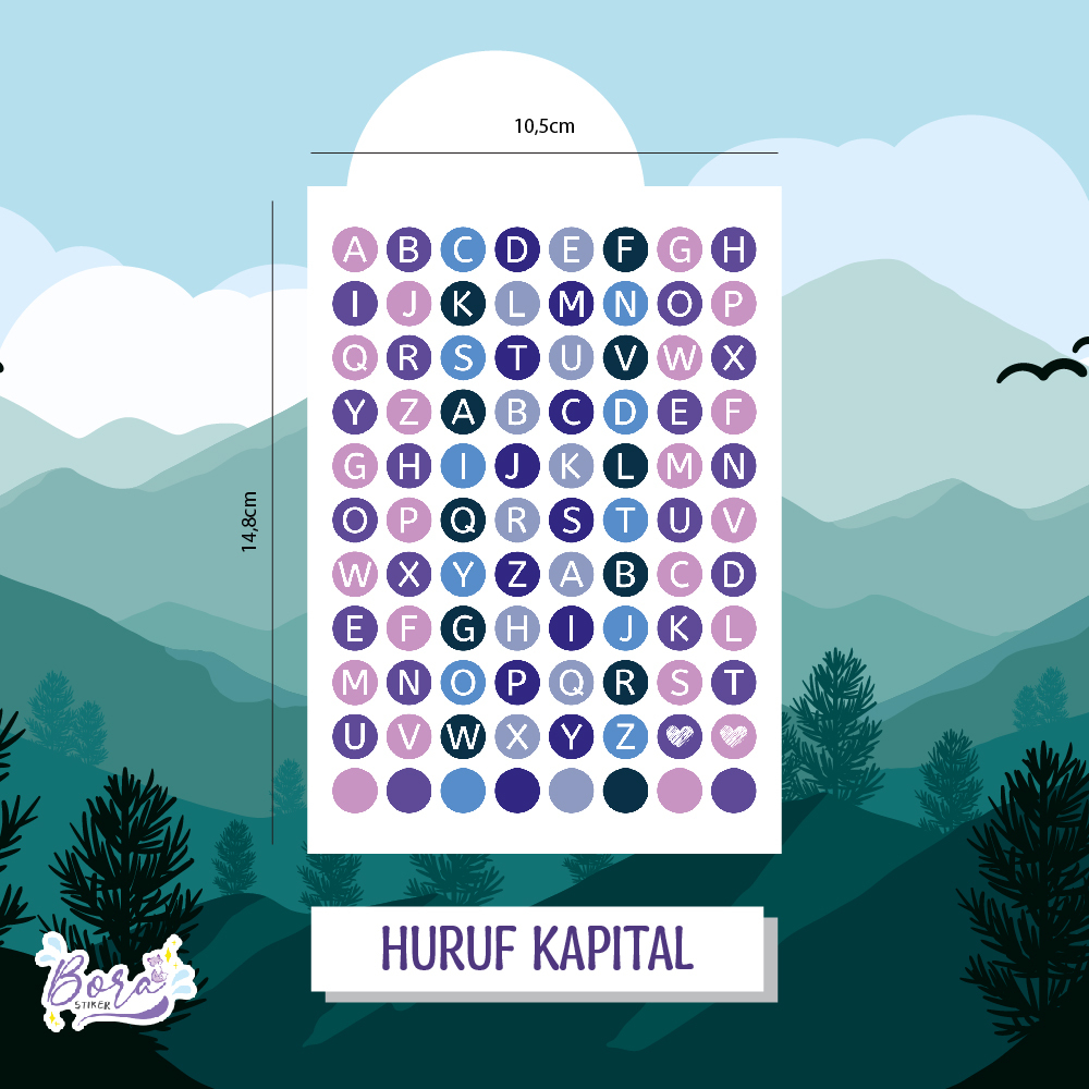 

Bora.stiker Stiker alfabet kapital campuran / stiker Journal / Sticker Vintage / stiker scrapbook
