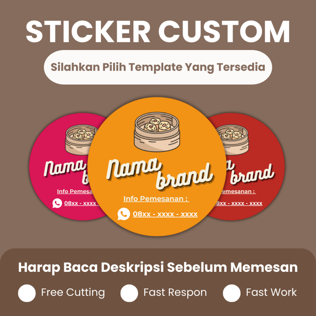 

Cetak Sticker Custom - Sticker Label Produk Makanan Dimsum - Sticker Logo