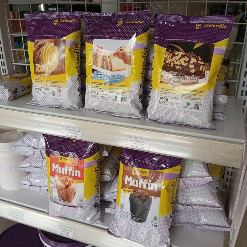 

Zeelandia Tepung Premiks Kue Pound Muffin Vanilla Chocolate Rap Custard Powder 1kg Cup Cake