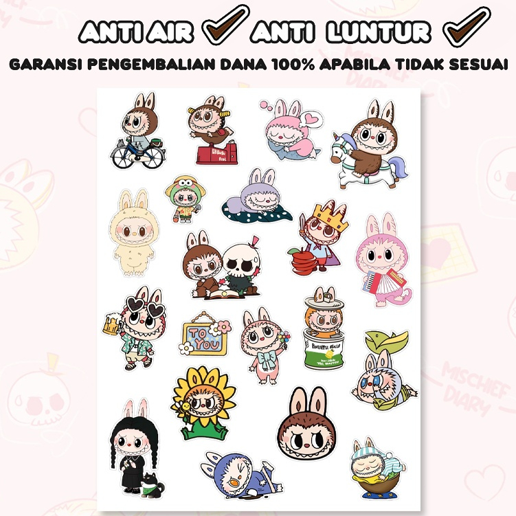 Labubu Stiker Lucu Unik /Lucu Timbul Stiker Labu Murah Grosir/DIY Stiker Motif Kartun Korea Lucu Ant