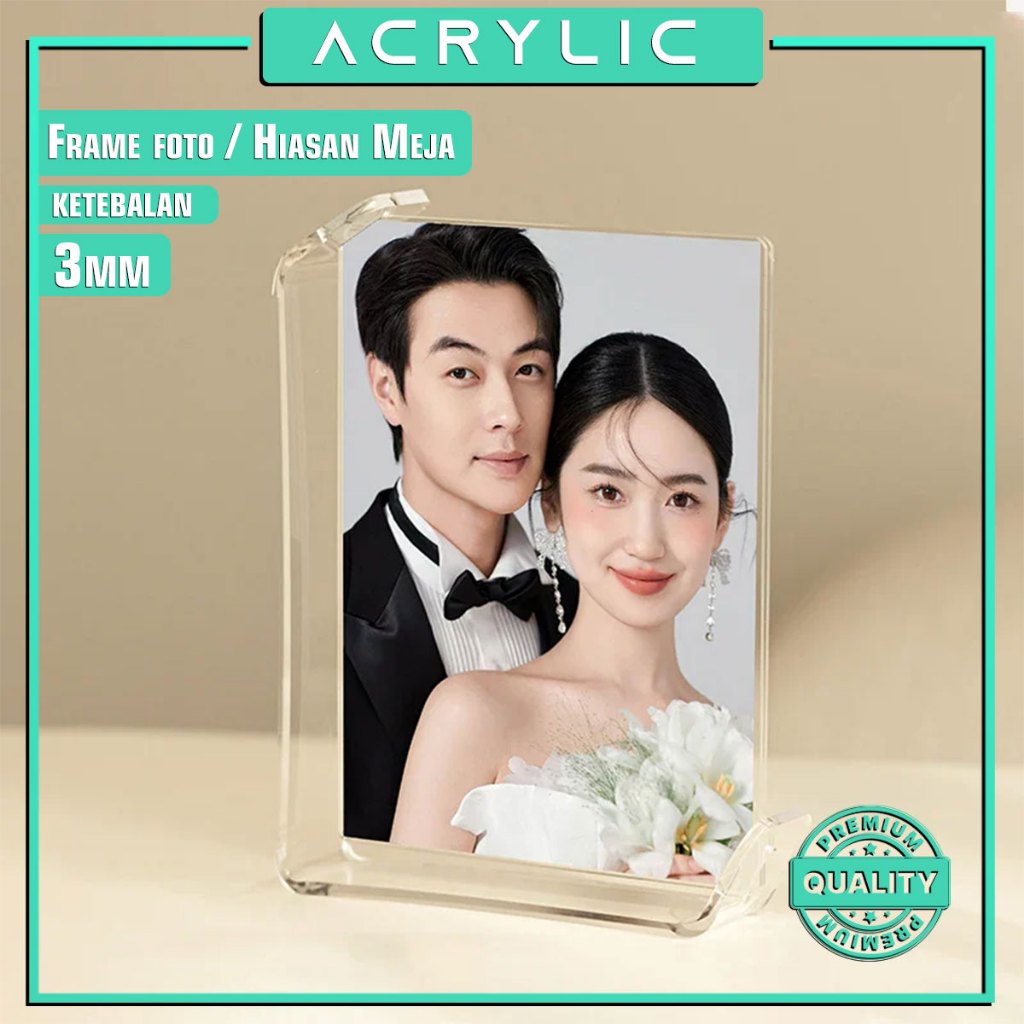 Acrylic Frame Foto Holder Bingkai Foto Akrilik Stand Nomor Meja Akrilik Display Bingkai Serbaguna S5