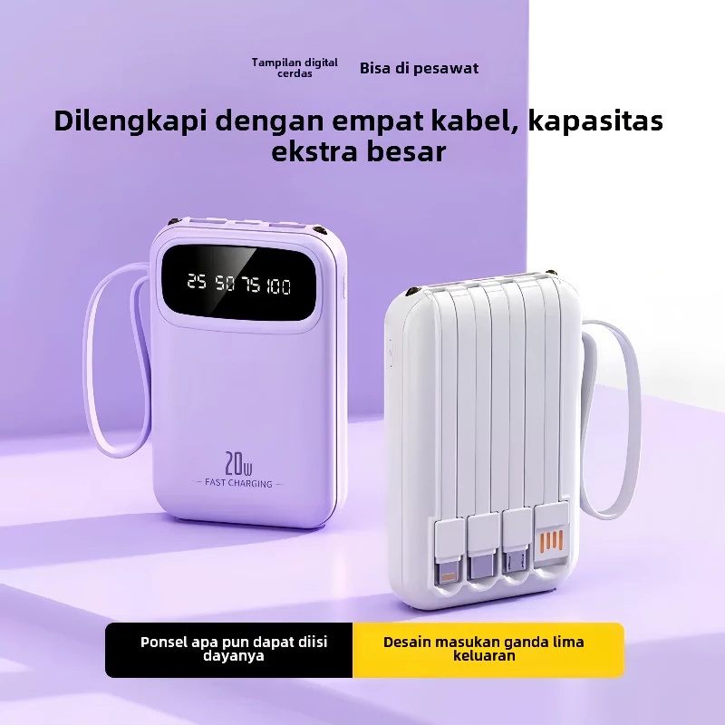 BEST DEALS POWERBANK 20000MAH MINI 4 KABEL USB SCREEN DIGITAL DISPLAY /POWER BANK 20000MAH /