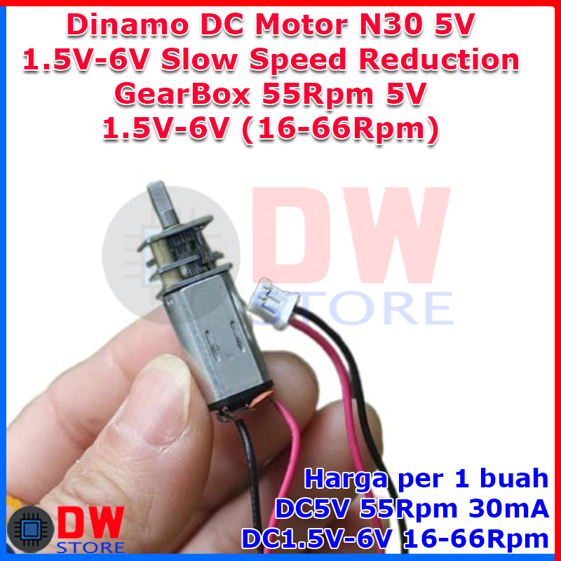 DC Micro Motor N30 Slow Speed Reduction Gearbox DC 5V 1.5V-6V