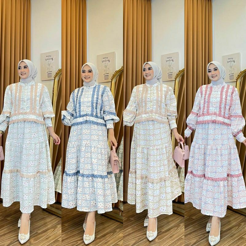 setelan rok katun donita premium
