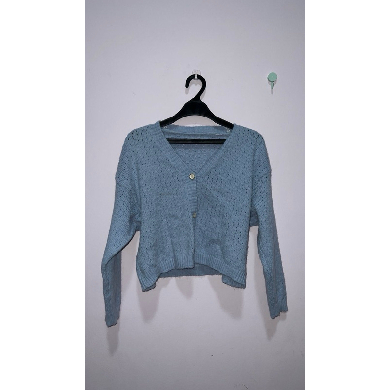 baby blue cardigan