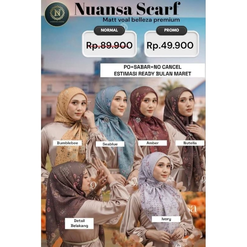 Hijab motif Nuansa Scarf by Nadheera Luxury