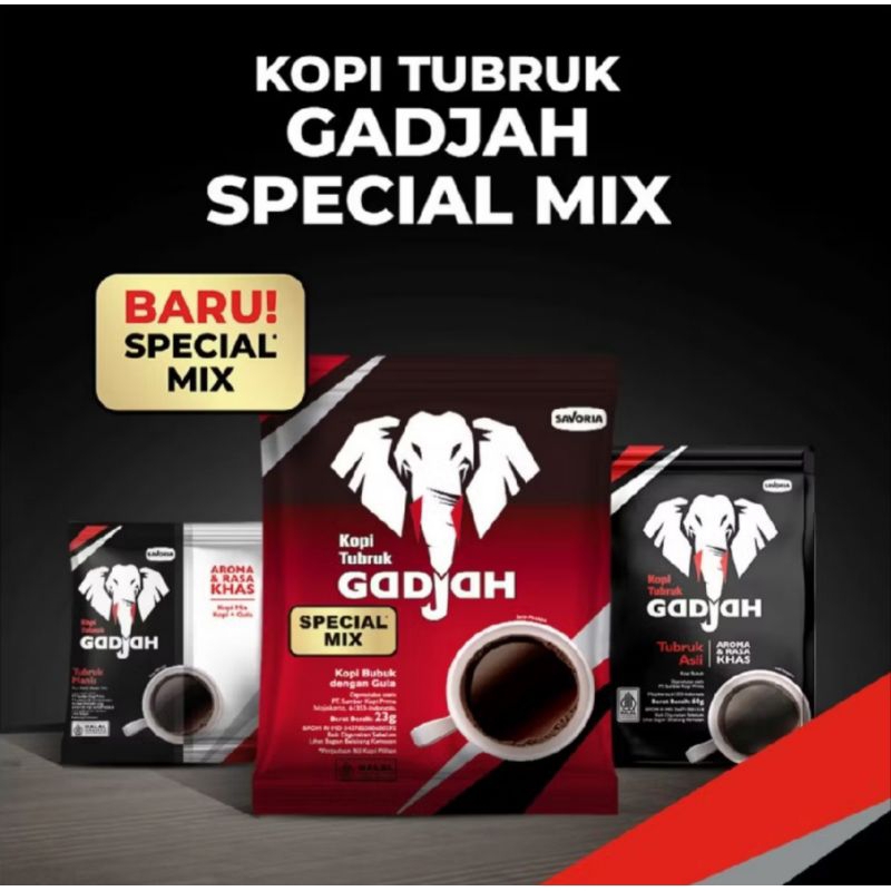 

KOPI GADJAH ( TUBRUK /SPESIAL MIX) 1 Renceng isi 10