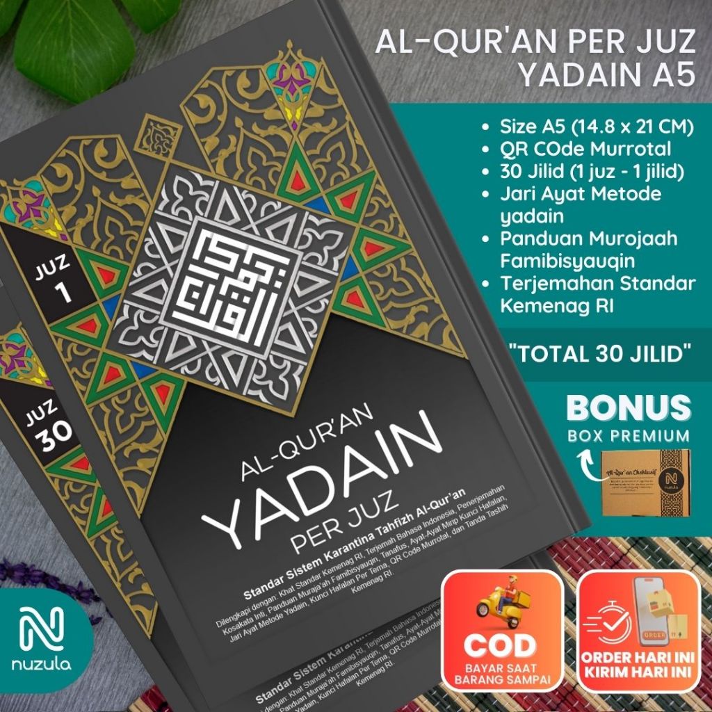 Al Quran Per Juz Terjemah A5 Yadain - Alquran Hafalan Terjemahan Mushaf Al-Quran Perjuz Sedang
