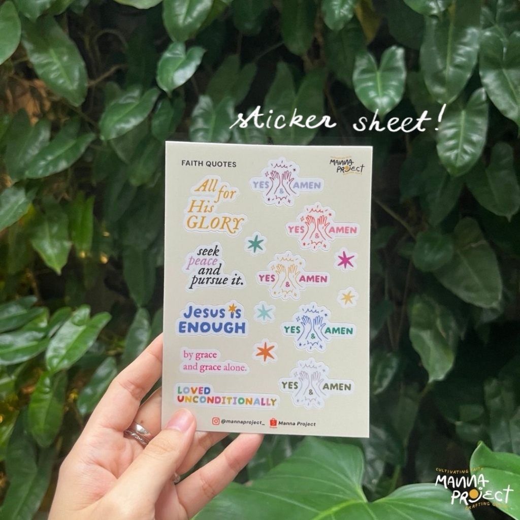 

Christian Sticker Sheet - Faith Quotes | Waterproof, Vinyl Stickers | Manna Project | Sticker Alkitab | Rohani Kristen | Journal Sticker | Christian Sticker | Encouragment Word | Planner Sticker