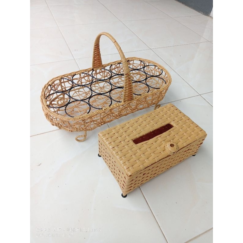 Tempat Aqua gelas estetik / tempat air minum botol kecil / tempat Aqua murah/ kranjang Aqua tangkai