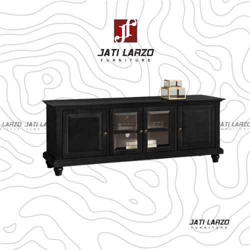 Meja TV, Nakas TV Warna Hitam Kayu Jati, Nakas TV Kayu Jati Furniture Jepara