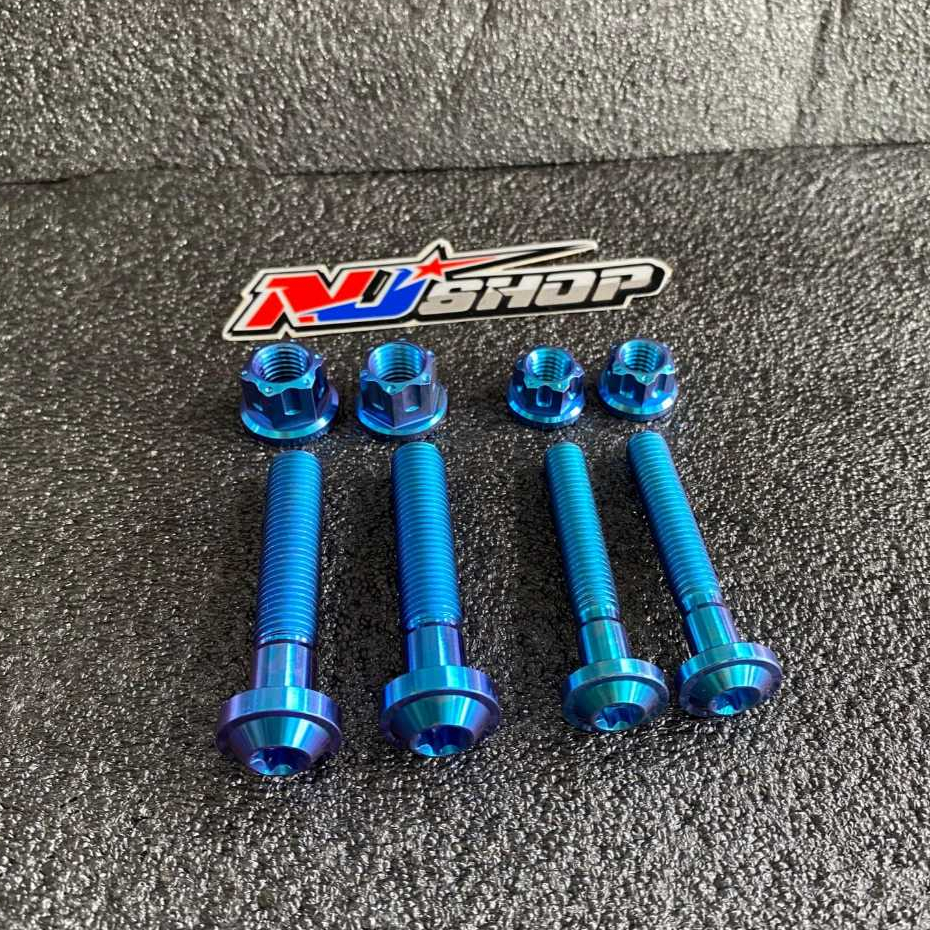 SET BAUT TITANIUM MOUNTING MIO NMAX AEROX DENGAN MUR ISI 4 BAUT DAN 4 MUR TITANIUM ORIGINAL