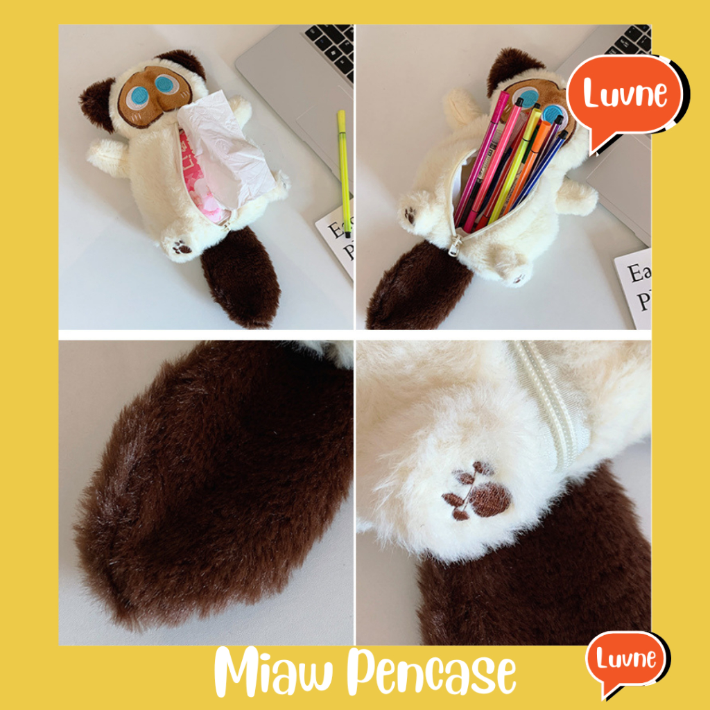 

[COD] Tempat Pensil Pouch Kucing Karakter Bulu Lembut Lucu