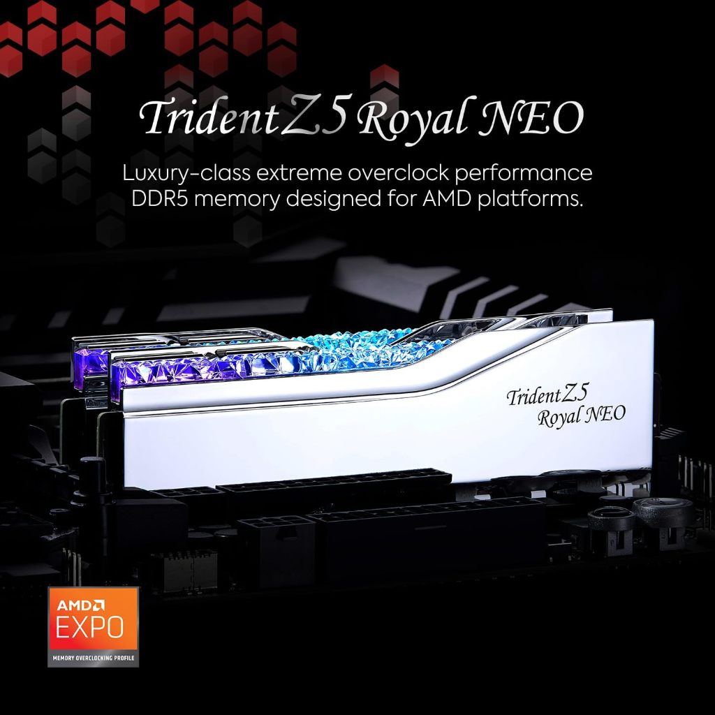 GSKILL TRIDENT Z5 ROYAL NEO SILVER DDR5 PC5-48000 6000MHz 64GB ( 2x32GB ) F5-6000J3036G32GX2-TR5NS