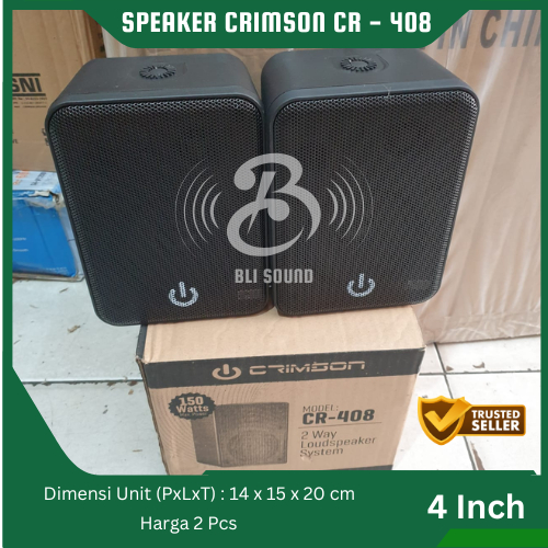 SPEAKER CRIMSON CR 408 4 INCH SEPASANG SPEAKER MONITOR PASIF ORIGINAL