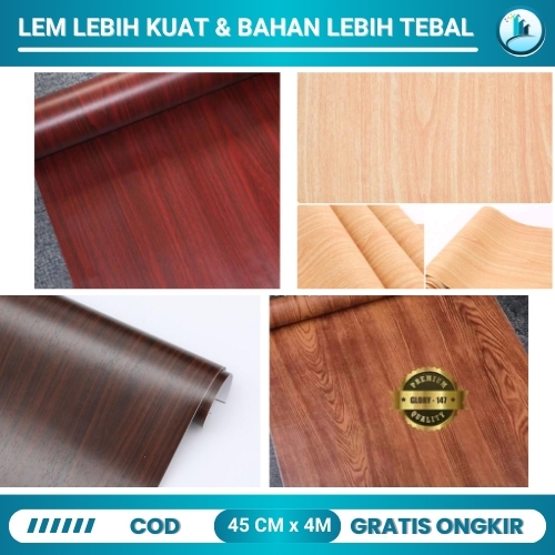 Stiker Dinding Wallpaper Dapur Lemari Meja Kursi Sticker Walpaper Motif Kayu Coklat Aesthetic