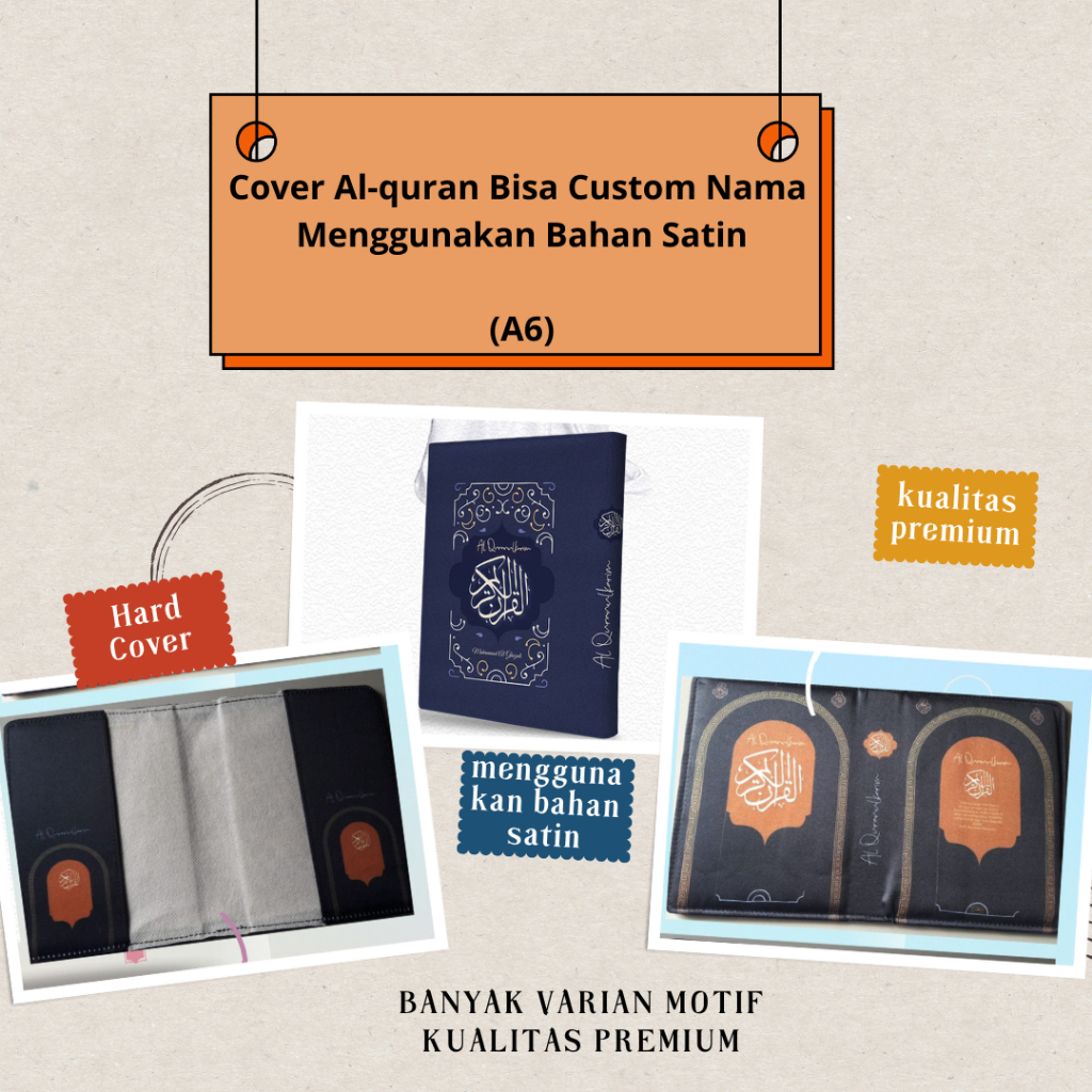 

IB - Cover Al-quran Hanya Cover saja Bisa Custom Pakai Nama tanpa al-quran ukuran A6 Bahan Satin ( Banyak Varian , Lebih Eksulisif ) Hitam