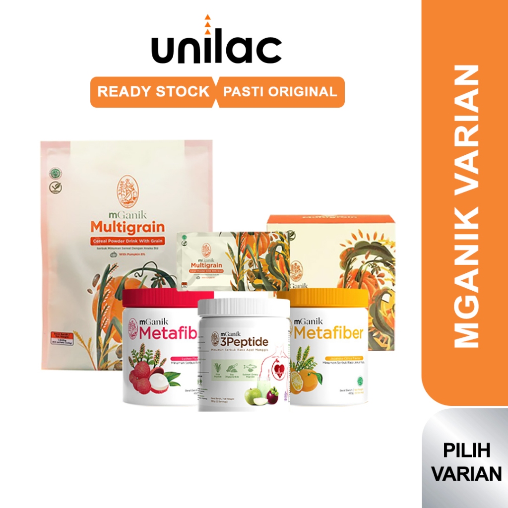 

(Varian) mGanik Multigrain Labu Kuning Metafiber 3 Peptide - m Ganik Superfood Mengurangi Diabetes