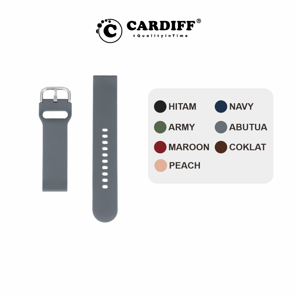 CARDIFF Tali Jam Karet Uk 20-02 Strap Jam Tangan