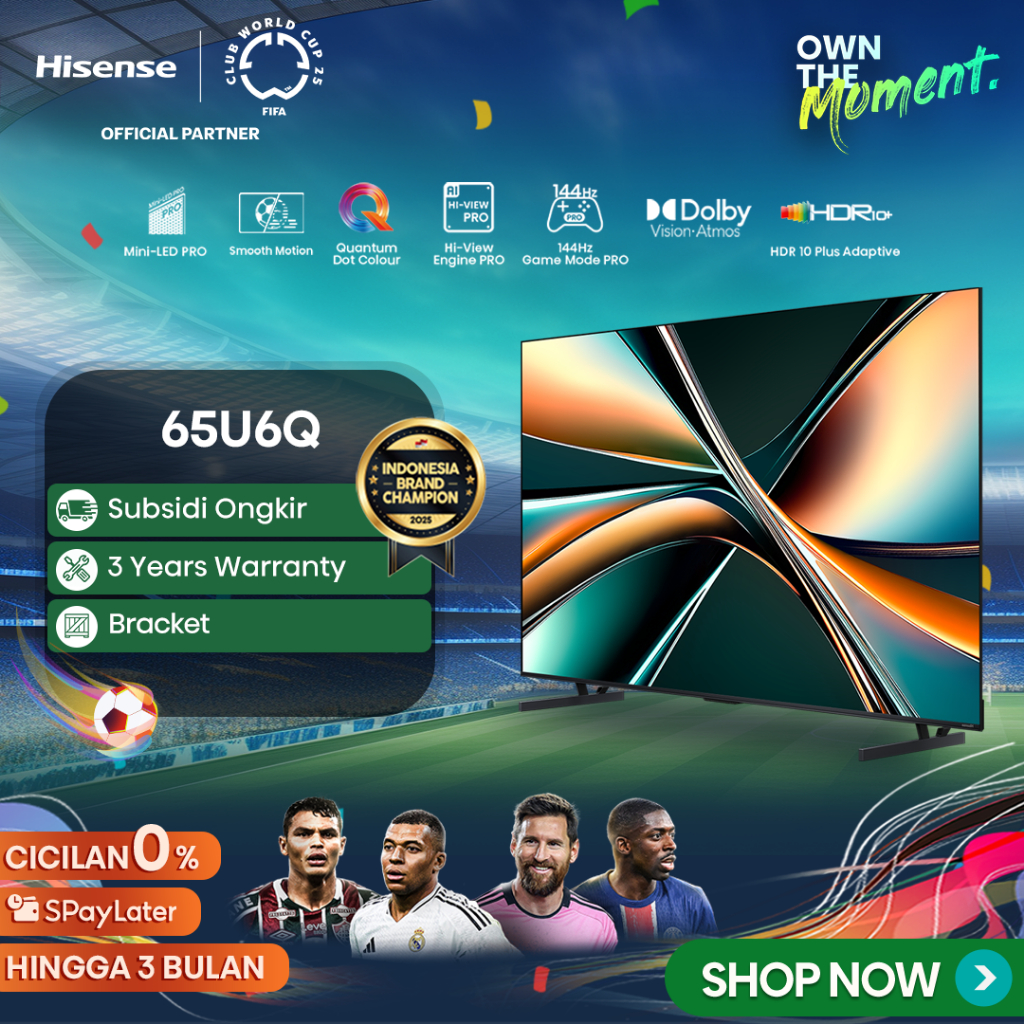 [New Generation 144Hz QD-Mini LED] Hisense 65 inch - 65U6Q - 4K QD-Mini LED TV - 144Hz Game Mode Pro