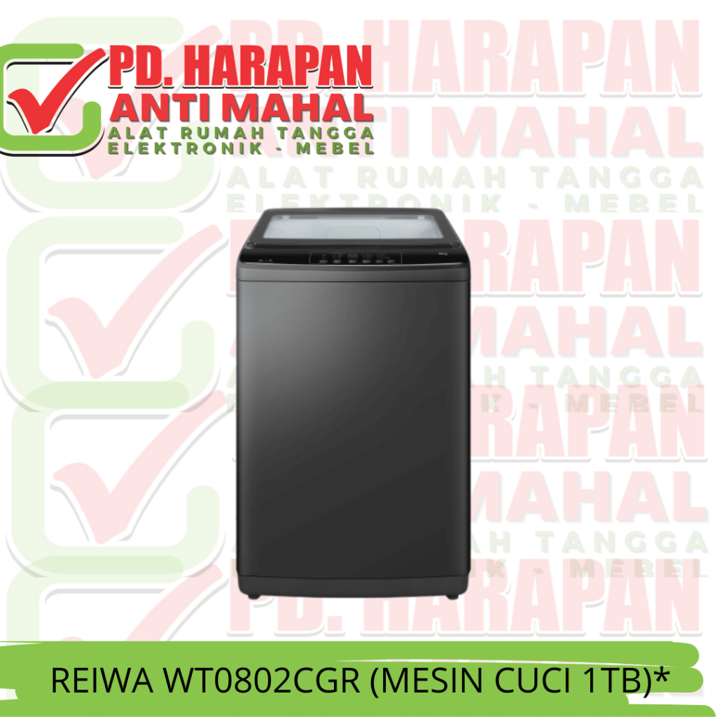 REIWA WT0802CGR (MESIN CUCI 1TB)*/MESIN CUCI 1 TABUNG/ MESIN CUCI REIWA 8KG
