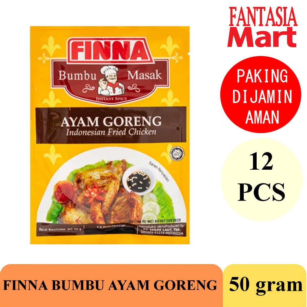 

FINNA BUMBU MASAK AYAM GORENG PACK 12 PCS 50 GRAM FANTASIA DENGAN PAKING AMAN